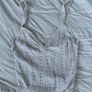Urban Outfitters Light Gray Textured Tank Top